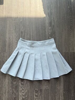 Missguided Light Blue Pleated Skater Mini Skirt